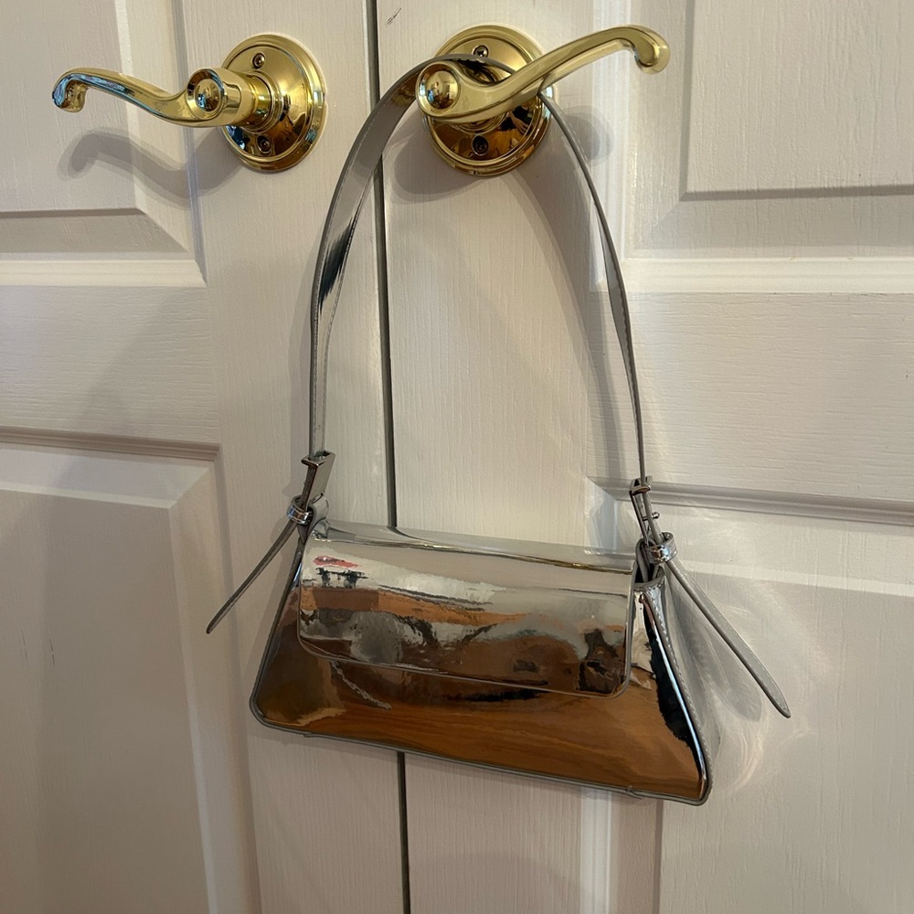 Zara Silver Reflective Shoulder Purse